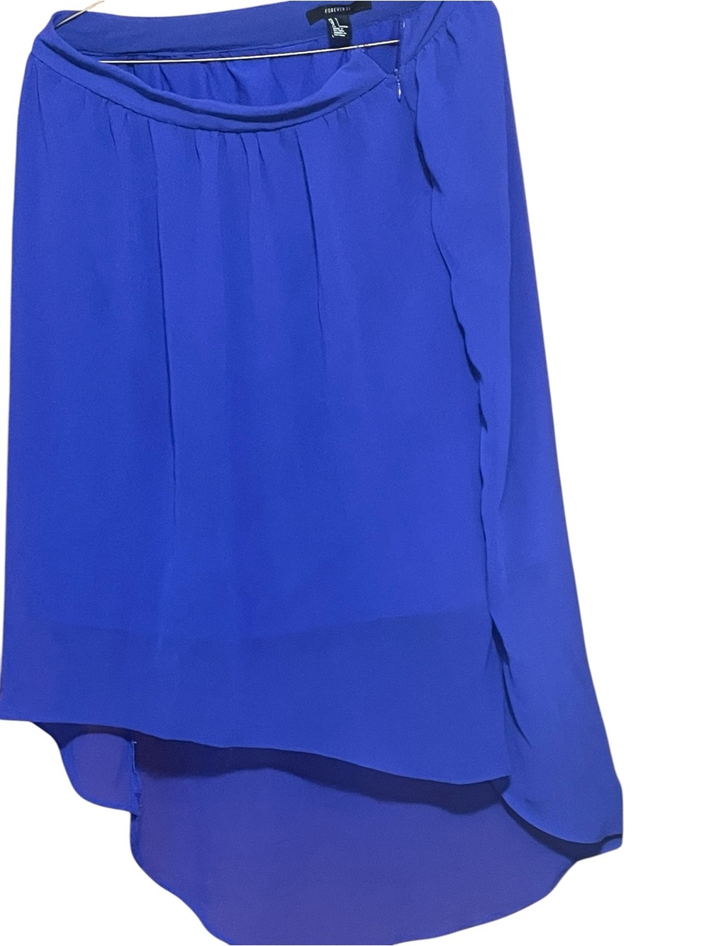 Forever 21 Royal Blue Asymmetric Chiffon Skirt - Picture 2 of 10
